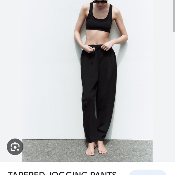Zara Black Tapered Jogging Pants - Picture 5 of 8
